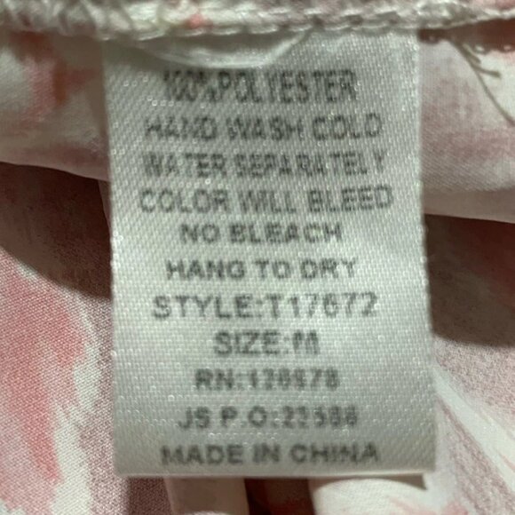 Entro Top Women’s Medium Pink Boho Peasant Cottagecore Long Sleeve Blouse - Picture 6 of 6